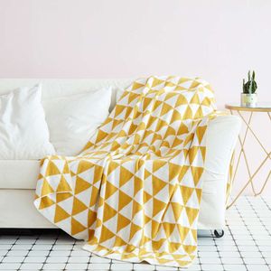 Cotton Knitted Yarn Blanket Double-layer Triangular Cotton Wool Office Lunch Break Air Conditioning Shawl Blanket Sofa