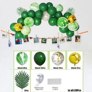 Dekoracja imprezowa 39PCS Jungle Safari Motywne dostawy ciemnozielone balony garland arch arch