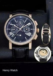 Orologi da polso orologio da uomo di lusso meccanico meccanico rosa doppio tempo blu in pelle orologi sportivi