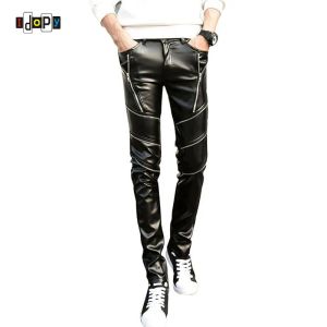 Pantaloni idopy dj swag skagnny faux in pelle pura stretta jogger neri joggers festa cosplay moker pantaloni per uomini ragazzi con cerniere