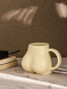 Canecas ahunderjiaz estilo minimalista bege fúmulo de caneca caneca de cerâmica xícara de café em casa