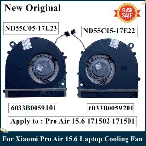 Skjortor LSC Nytt original för Xiaomi Pro Air 15.6 171502 171501 CPU GPU Laptop Cooling Fan ND55C05 17E23 17E22 6033B0059101 6033B0059201