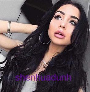 Großhandel alle Perücken für Frauen Outlet New Style Perücke Mode Mode High Temperatur Seide Big Wave Black Split Long Curly Hair Damen Kopfbedeckung