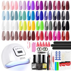 Kits Limegirl Gel Nail Polish Set med matt Glossy Top Coat Nail Polish Manicure Accessories Tools For All Seasons Gel Nail Polish S