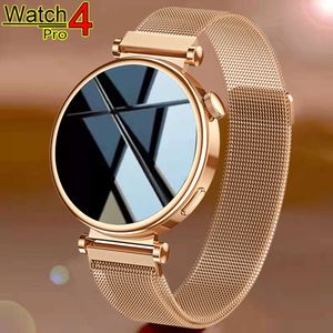Para assistir 4 Mini 2024 New Fashion Women Women Smartwatch Tela AMOLED Sempre exibir freqüência cardíaca Bluetooth Call Smart Watch Ladies+Box