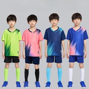 Löpande uppsättningar Soccer Jersey Wholesale Quick Dry Athletic Clothes Kids Elementary School Student Match Team Uniforms Men's Training