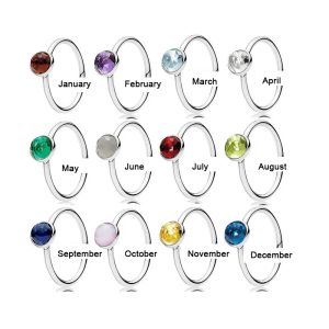 Anéis de alta qualidade 925 prata esterlina julho de água gota birthstone ruby ring ring de dezembro Birthstone feminino Ring Family Gift