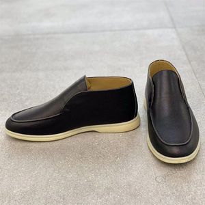 Casual Shoes Top-kvalitet Loafers Flat Men Penny Formal Runway Leather Ladies Slip On Open Suede Walk for Man