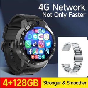 Dual Camera Android Smartwatch mit 128G ROM Stahlgurt 1000mAh Batterieleistung Bank GPS WiFi Google Play Store Smart Armband Uhr