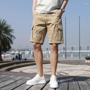 Shorts maschile estate elastica alta tasca a vita alta stampa geometrica lavoro sport casual lavori vintage d'inghilter