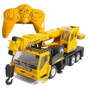 Electric/RC Car RC Toys for Kids Remote Control Alloy Transporter Lift Construction Engineering Simulate Crane Model Trucks Bil Toys 240424