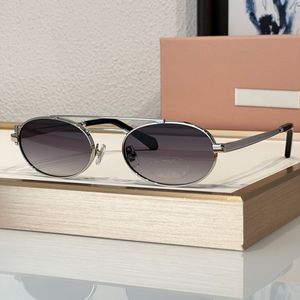 Sonnenbrille für Damen Sommer beliebter 54Zs Modedesigner Stilvoller Outdoor-Stil UV400 Anti-Ultraviolett Retro Platte Metall Oval Full-Frame-Brille Zufällige Box