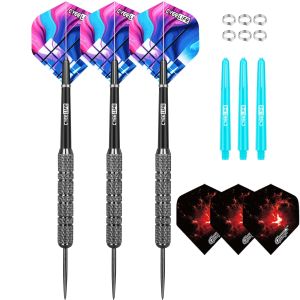 Darts Steel Dart Metal Spring O Rings+6 PVC Axles+Extra flygningar, 3st House Hard Tip Dart Set för nybörjare