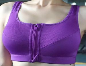 Sports Bra Women Fitness Cycling Yoga Push Up Rouphe Comfort Top de alto impacto Bras Front Zipper Removable Pads8092057