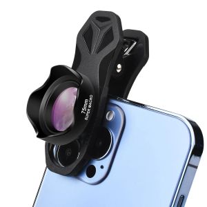 Filter 10x Telefonkamera Makroobjektiv 75 mm Weitwinkel Universal Clip 4K HD -Clip auf Telefonobjektiv für die meisten Smartphones Anti -Verzerrung