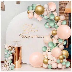 Party Decoration Macaron Olive Green Gold Balloon Garland Arch Kit Kids Birthday Orange Pink Latex Baby Shower Balloons