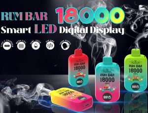 Barretta Rum QST originale 18000 Oli di sigarette elettroniche Big Vape 0% 2% 3% 5% 550Mah 21 ml Dispositivo preimpegnato Autorizzato 15 colori Elf Bar 18000