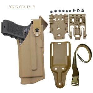 Holster Militärtaktische Waffenholser für Glock 17 19 Pistol Airsoft Belt Holster Taschenlampe Holster -Hülle mit QLS 19 22 Plattform