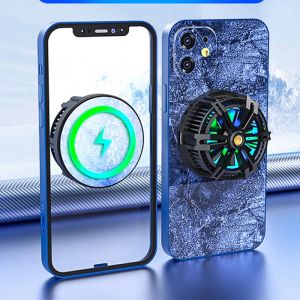 Coolers Magnetyczna bezprzewodowa ładowarka Telefon Cooler USB Cooling Fan Fan dla iPhone Xiaomi Samsung Cooling Cooling Termico