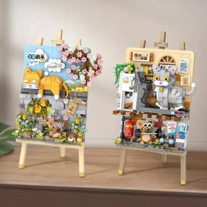 Toys LOZ mini Blocks Building Toys Drawing Painting Gift Cat Bricks Puzzle Home Decor Teens Presents 1386 1387