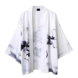 Japanese Kimono Men Cardigan Shirt Blouse Yukata Summer Clothes Half Sleeves Samurai Clothing Male Oufits 2021291d