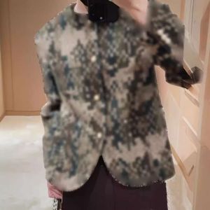 2024 Wiosenna jesień Nowa mozaika armia zielona kurtka kamuflażowa Casual Loose Fashion Mode i damskie trend płaszcza