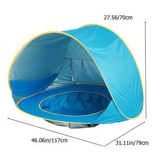 UPF 50 Baby Beach Zelt wasserdichte Sonnenunterkunft UV-Schutz Sonnenschein mit Pool Kid Outdoor Camping Sonnenschirm Sunshelter 240418