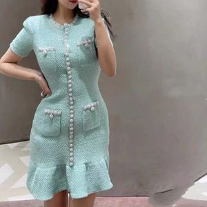 New s-elf-portrait Sequin crystal ruffled knit dress short