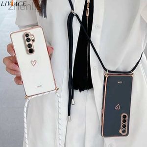 Obudowy telefonu komórkowego Pasek Smycz Miłość Serce Splatanie Posilanie Połączenie telefoniczne na Redmi Note 8 Pro Redminote8 Note 8T Note8 Xiomi Crossbody Cover D240424