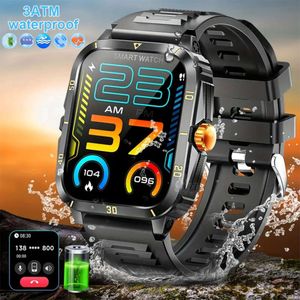 Utomhus militär 3atm vattentät smartur för män 1,96 skärm bt ring 430mah batteri 100+sport smartwatch man reloj hombre