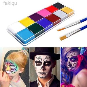 Volta per il corpo Face Body 12 Colors Oil Paint Paint Pigment non tossico Safe Kids Flash Tattoo Painting Art Halloween Cosplay Party D240424