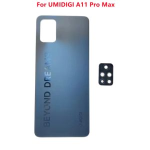 Filtros para umi umidigi a11 pro max telefone tampa de bateria de volta casca de casca de caixa de reparo de caixa de madeira lente de vidro peças+lente de câmera peças