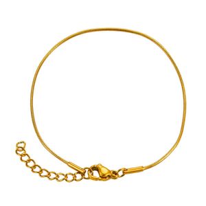 Badbredd 1 mm /2,4 mm rostfritt stål guld /silverfärg orm liten kedja armband förlängare 3 cm kvinnor män mode smycken gåva 240423