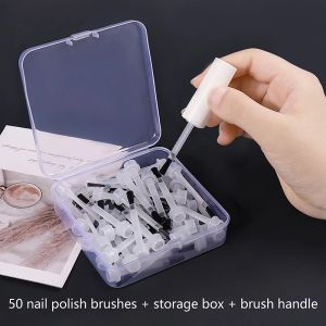 Werkzeuge 50pcs/Box Nagellacknagellacknagellacker Ersatz Pinsel Nagelkunst Pinsel Flüssigkeit Applikatoren Maniküre Werkzeuge