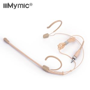 Microphones Professional Beige Headset Condenser Microphone Omnidirectional Microfone for Sennheiser Wireless System 3.5mm Screw Jack Mic