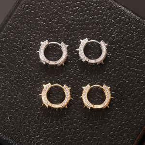 Circle Style Earrings, Personalized Hip-hop Fashion, Zircon Gold Sier Trendy Men's and Women's Earrings