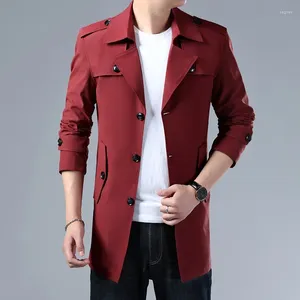 معاطف الخندق للرجال 2024SPRING و Autumn-Brucker Business Jacket Scudure Screen Large غير حديد