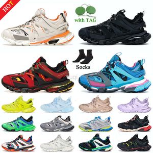 Erkek Ayakkabı Tasarımcı Moda Track 3 Sıradan Ayakkabı Üçlü S 3.0 Platform Sporlu Siyah Beyaz Yeşil Pembe Koyu Mavi Serin Gri Çimento Bej Gökkuşağı Gölgesi