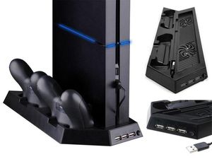 Fan de resfriamento duplo Stand Carregamento de estação vertical Carregador de jogos para Sony PlayStation 4 gamepad3235065