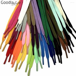 Parti di scarpe larghe 8 mm per bambini per adulti Shoestring in pizzo piatto piatto per scarpe sportive con scarpe da ginnastica 24 colori 60 cm/23,5 pollici