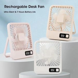 2000mah Small Desktop Fan Super Silent USB Laddning Stark luftflödeskylning med 5 -hastighetskontor 240416