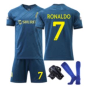 2023-24 Vitória Saudi al-Nassr FC Away Shirt No.7 C Luo Manga curta Kit Kit Childrens Set