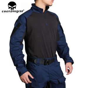 Lager Emersongear G3 Tactical Combat Shirt Navy Blue Shirt Elbow Pads Slim Fit Military Combat Duty Tops Hunting Clothes Em9421