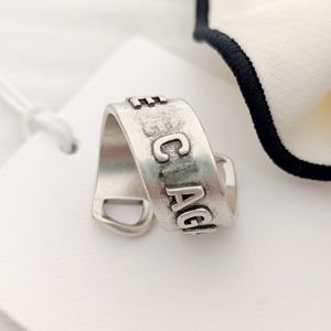 B Letter Designer Retas Retro vintage para homens homens Paris Silver prata velha barroca casal de artesanato anilos unha jóias chinesas de dedo chinês