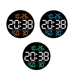 Wall Clocks Digital Clock Hanging Large LED Display Temperature/humidity Electronic For Home Restaurant Bedroom Office Bedside