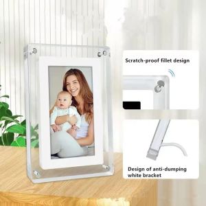 Ramar 5inch HD Digital Photo Frame Acrylic Picture Motion Frame IPS Screen 2G Memory Volume Knapp Högtalare Inside Video Image Player