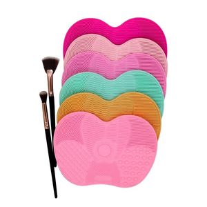 Schrubbing Pad Kosmetische Pinsel Reinigungskissen Silikon mit Saugnapfbecher Apfelreiniger Reinigung Pecrubbing Pad Beauty Supplies