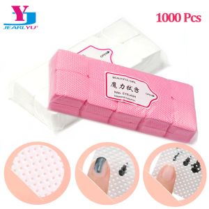 Remover 1000 PCS Partihandel Lintfree Nail Wipes For Cleanser Gel Remover Pink/White Magic Decier Wrap Papers Makeup Tools Accessories