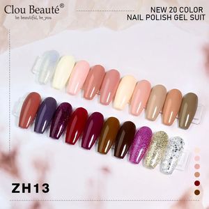 Clou Beaute 10pcs20pcs Полу постоянных Vernis Nails Nails Gel Gel лак для ногтей для ногтей впитывает гель -ультрафиолетовый светодиодный гель для расширения 240423