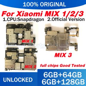 Antena para Xiaomi Mi Mix 12 3 placa -mãe Original Limpo Substituído PrainBoard com chips full lógica placa Android OS MIUI instalada 128g